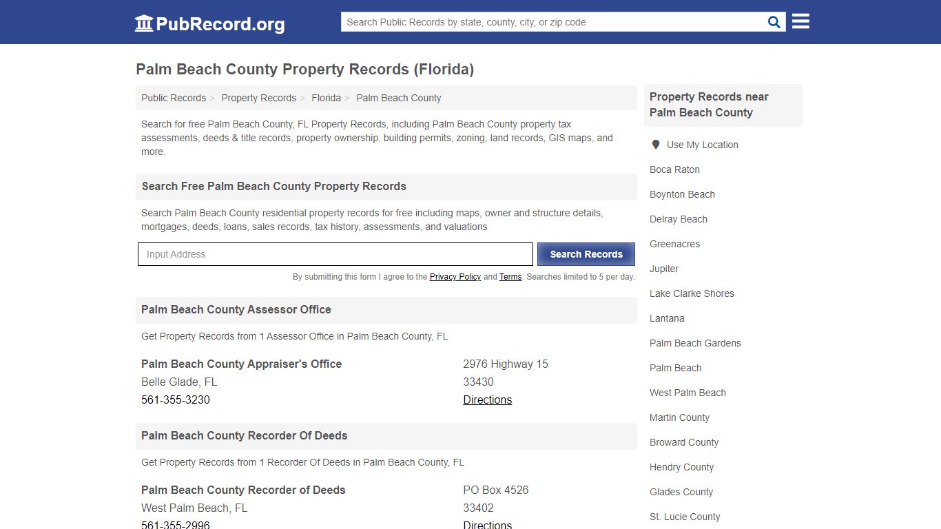 Palm Beach County Property Records (Florida) - Free Public Records Search