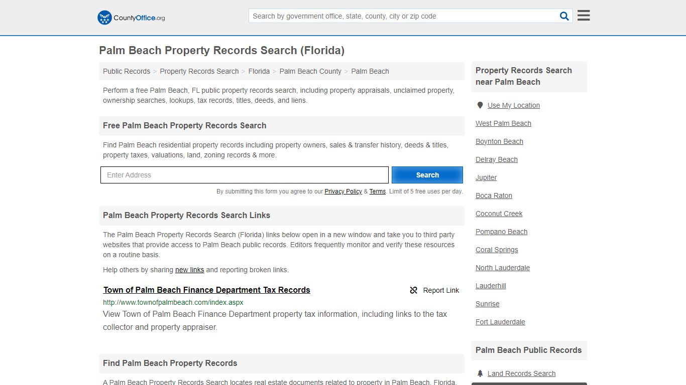 Palm Beach Property Records Search (Florida) - County Office